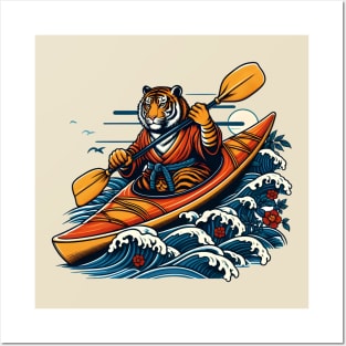 kayaking Bengal tiger Posters and Art